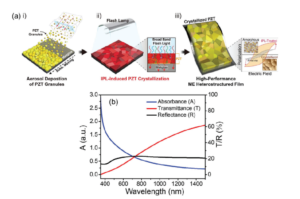 《Advanced Material》：采用光子燒結(jié)熱處理Pb（Zr，Ti）O3/Metglas異質(zhì)結(jié)構(gòu)薄膜會產(chǎn)生超過20Vcm?1Oe?1的極大磁電耦合（IF=29.477）